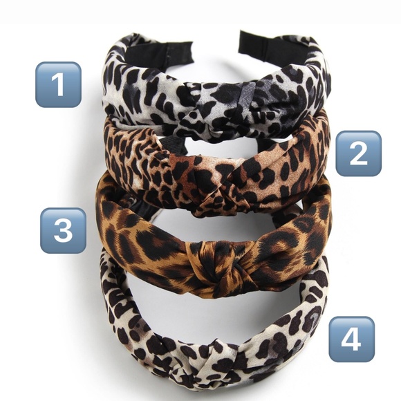 Leopard Print Knot Headband - Picture 1 of 4